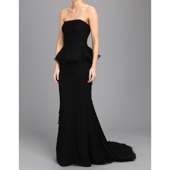Adrianna Papell Dresses & Skirts - Adrianna Papell Black Shutter Peplum Gown Dress